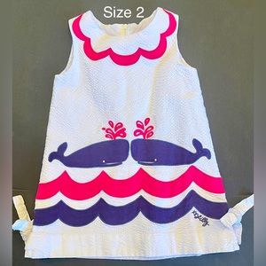 Lilly Pulitzer size 2 appliqué nautical whale tail dress